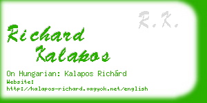 richard kalapos business card