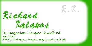 richard kalapos business card